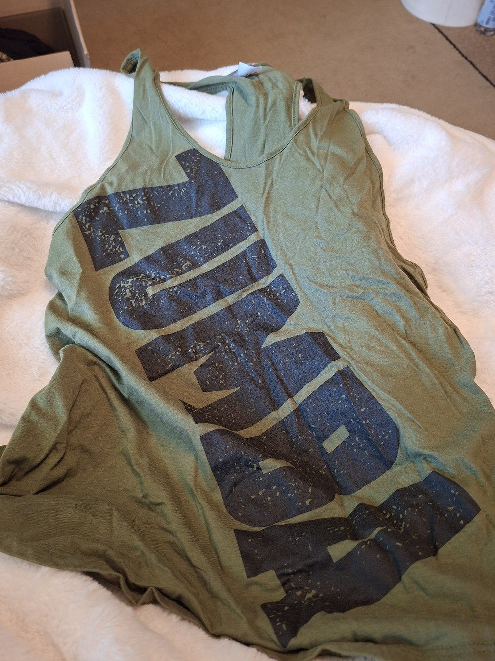 Zumba Fitness Olive Green and Black Racerback Tank